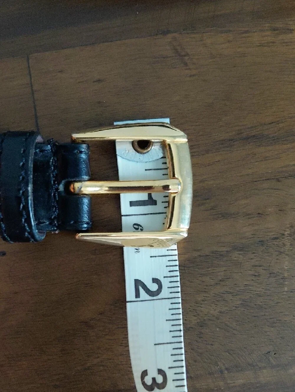 Christian Dior Men’s Black Belt And Gold Buckle Sz 90/36 - Picture 11 of 12